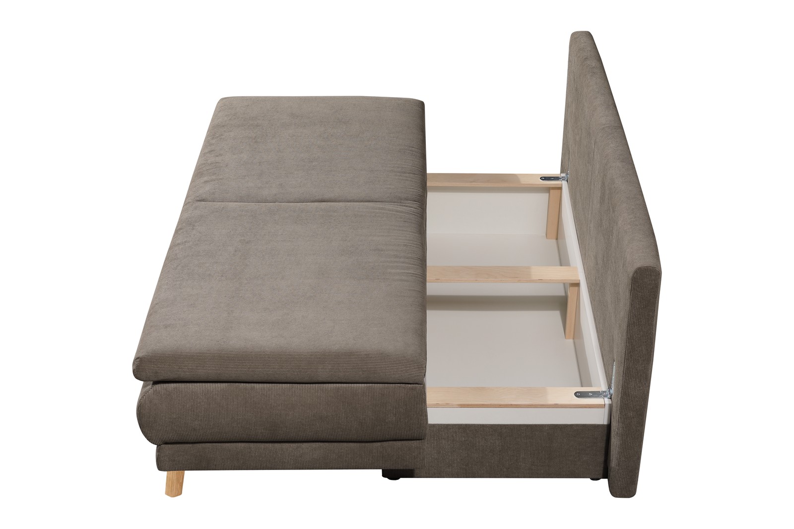 Schlafsofa mit geöffnetem Bettkasten